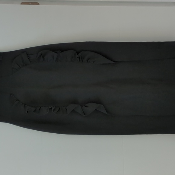 Alice McCall Mrs Robinson Pencil Ruffle Black Midi Skirt Sz0 Minimalist Luxury - Picture 4 of 7